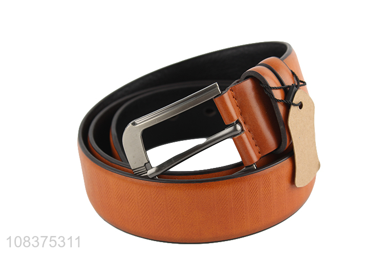 Wholesale men's belt single prong buckle belt for jeans khakis