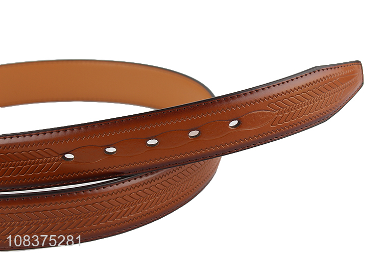 New design single prong buckle belt fashion men's faux leather belt
