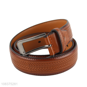New design single prong buckle belt fashion men's faux leather belt