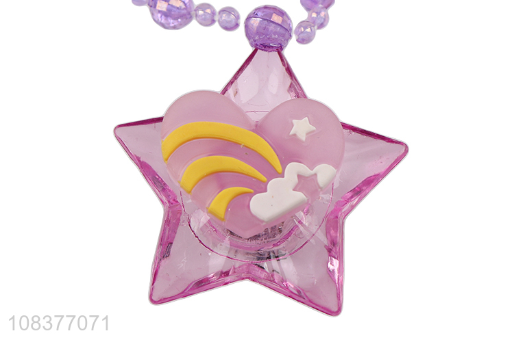 Online wholesale cute star glowing necklace kids led toys