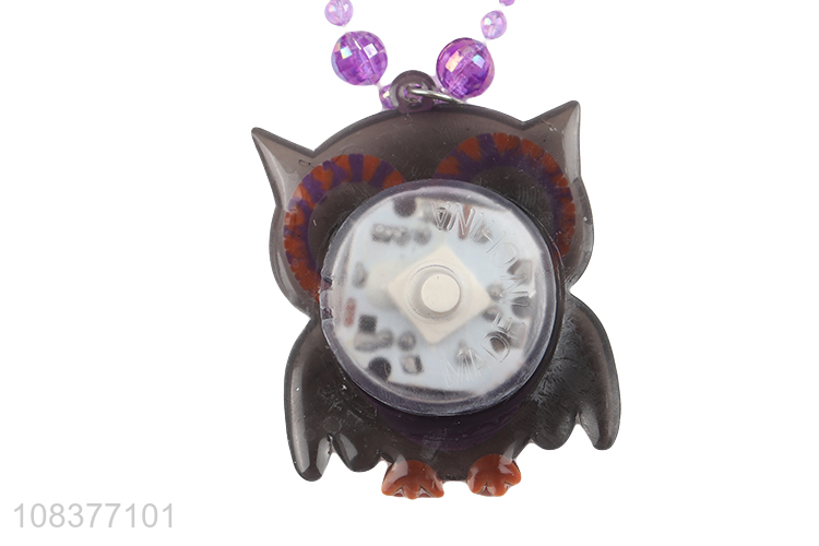 China wholesale glowing necklace cartoon owl pendant