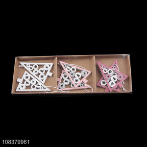 Best selling wooden pendant christmas party ornaments