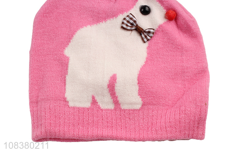Wholesale Cartoon Pattern Knitted Jacquard Hat For Baby