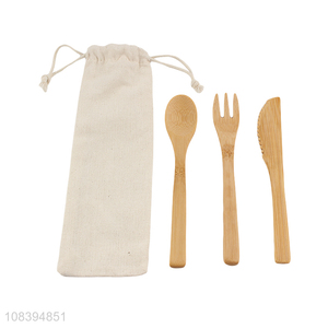 Factory wholesale bamboo knife and fork set for dinner