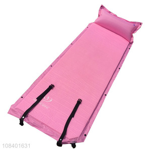 Best selling inflating camping sleeping pad with pillow