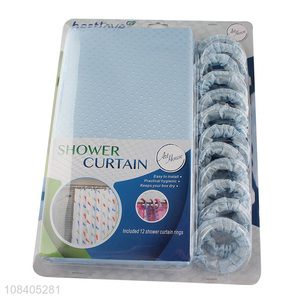 New arrival fabric shower curtain set with hooks bathroom accessories