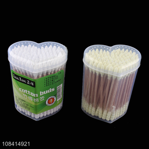 Factory direct sale 200 pieces bamboo stick cotton buds for ear cleaning