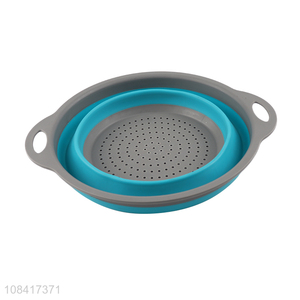 Hot selling collapsible plastic drain basket kitchen food washing basket