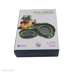 High quality 3pcs/set bpa free plastic collapsible kitchen drain baskets
