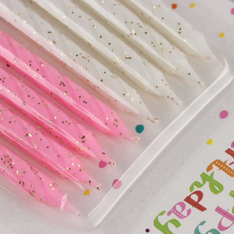 Hot selling creative 8 glitter birthday candles for party