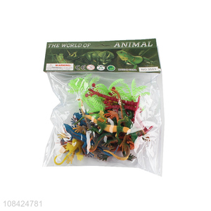 Factory wholesale eco-friendly rubber lizard toys set