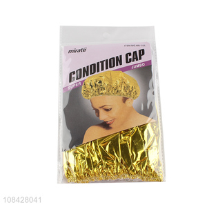 Yiwu wholesale golden tinfoil shower cap for bath