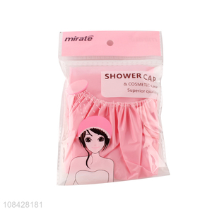 New arrival pink EVA waterproof shower cap for ladies