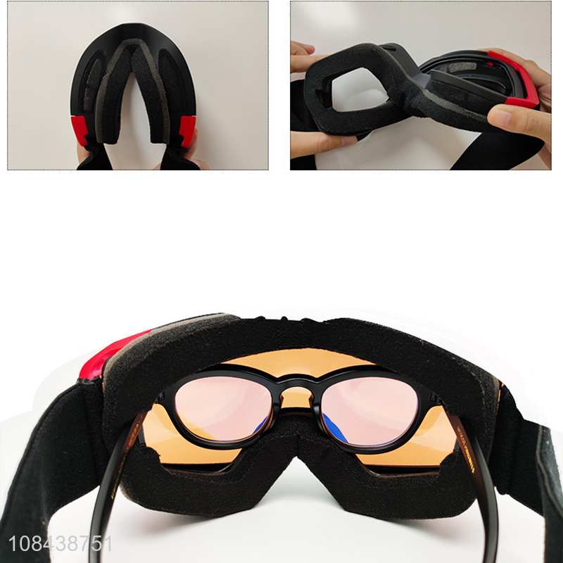 New style adults impact-resistant snow goggles anti-fog ski goggles with holes