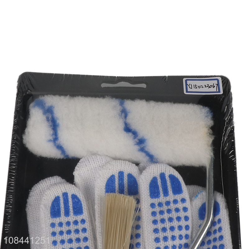Hot selling home roller paint brushes with protective gloves
