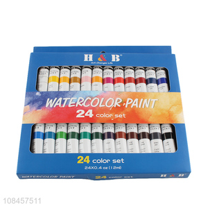 Yiwu direct sale drawing watercolor pigment with 24 color