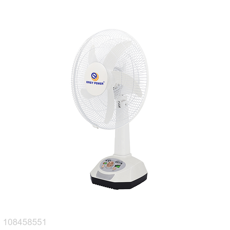 China products solar table fan rechargeable fan with led light