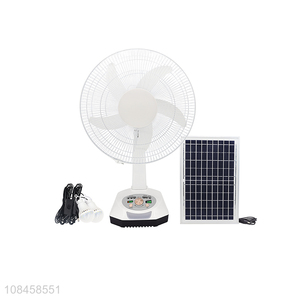 China products solar table fan rechargeable fan with led light