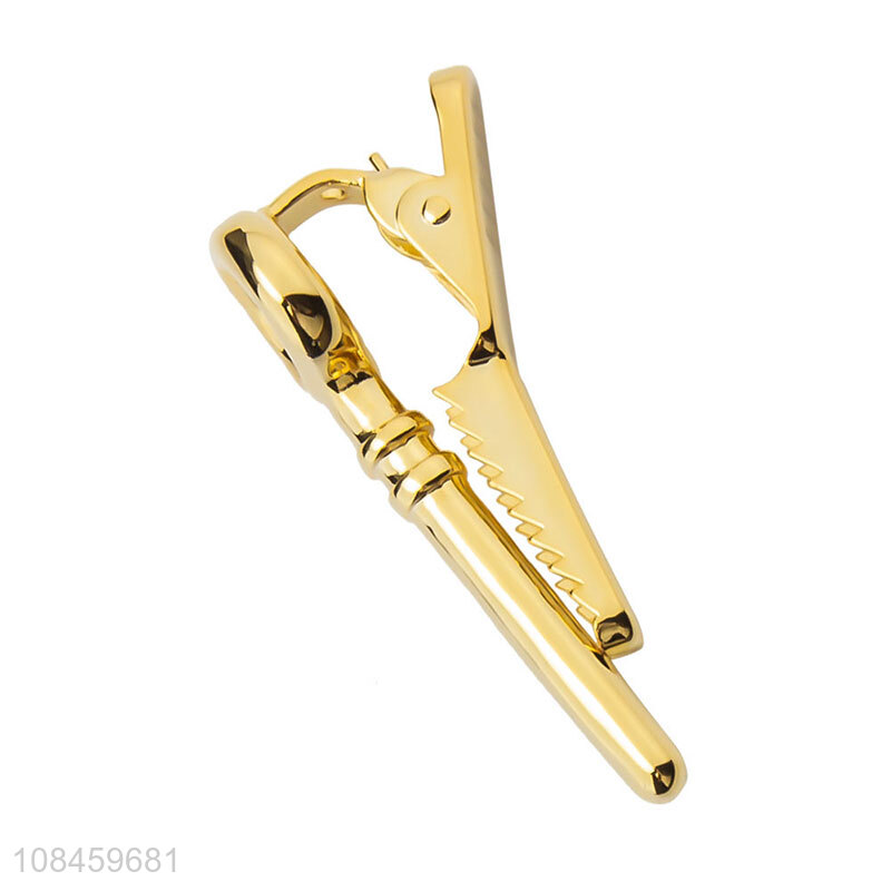 Best selling golden key tie clips high-end collar pins