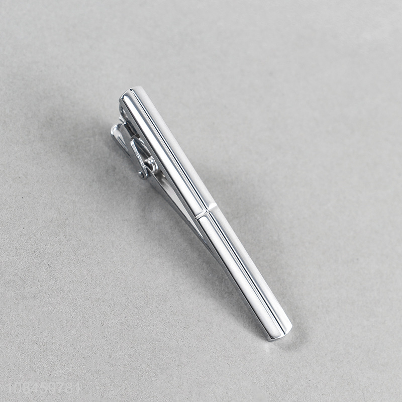 Hot products silver simple tie clips men fashion tie bar
