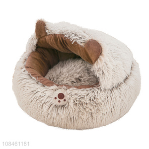 New design winter warm cosy soft plush anti-anxiety <em>pet</em> nest cat <em>bed</em>