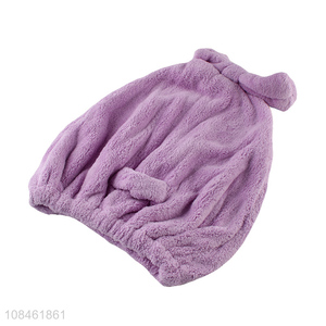Wholesale coral fleece quick-drying bowknot bath <em>cap</em> for women