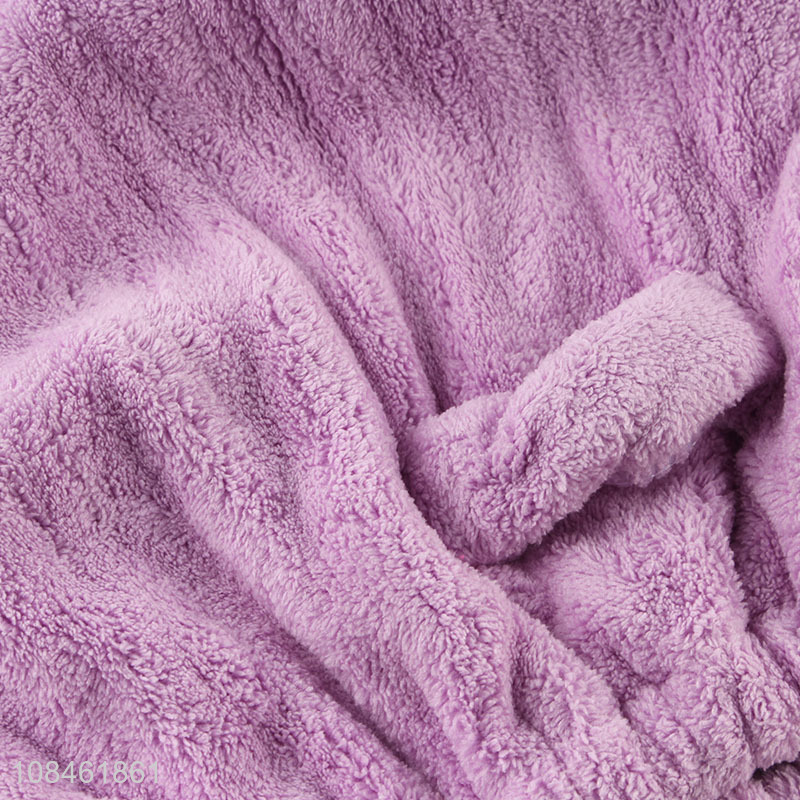 Wholesale coral fleece quick-drying bowknot bath cap for women