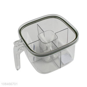 Wholesale clear 5 compartments plastic seasoning box condiment holder