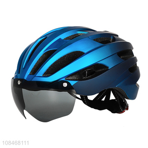 Hot selling lightweight adult cycling helmet with magnetic goggle & led back light
