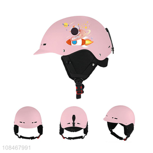 New design cute windproof shockproof snow sport helmet for kids and adults