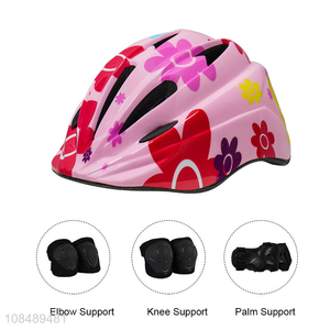 Wholesale kids bike helmet set with elbow support, knee support & palm support
