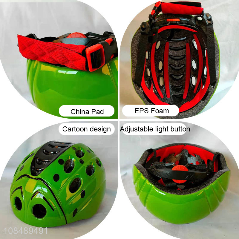 Factory price 3D ladybird design lightweight bike helmet for boys girls