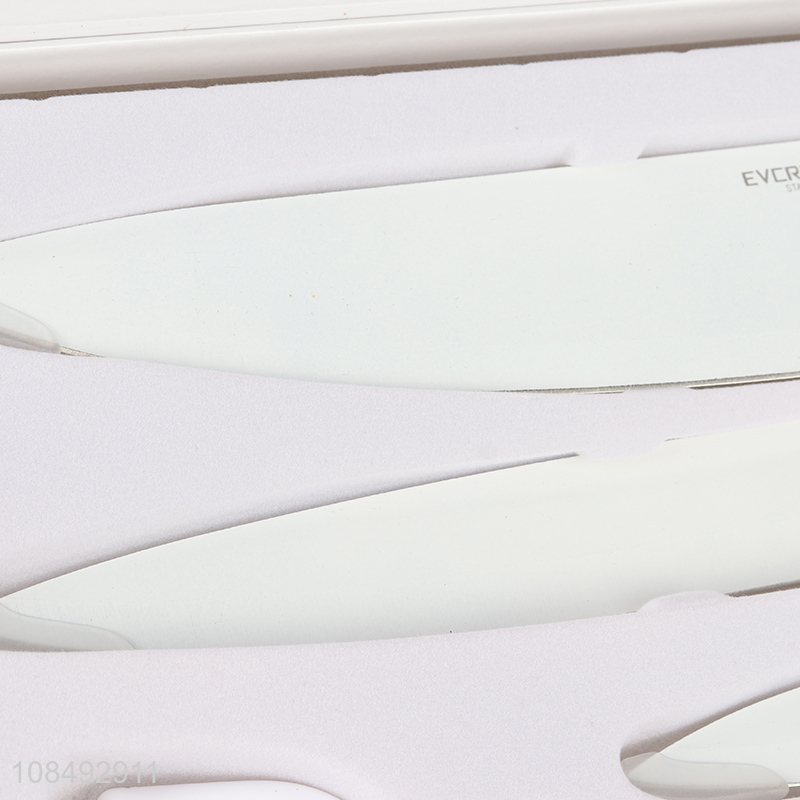 Popular design 4pcs/set stainless steel kitchen knives set with peeler