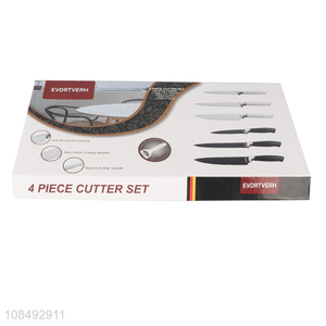Popular design 4pcs/set stainless steel kitchen knives set with peeler