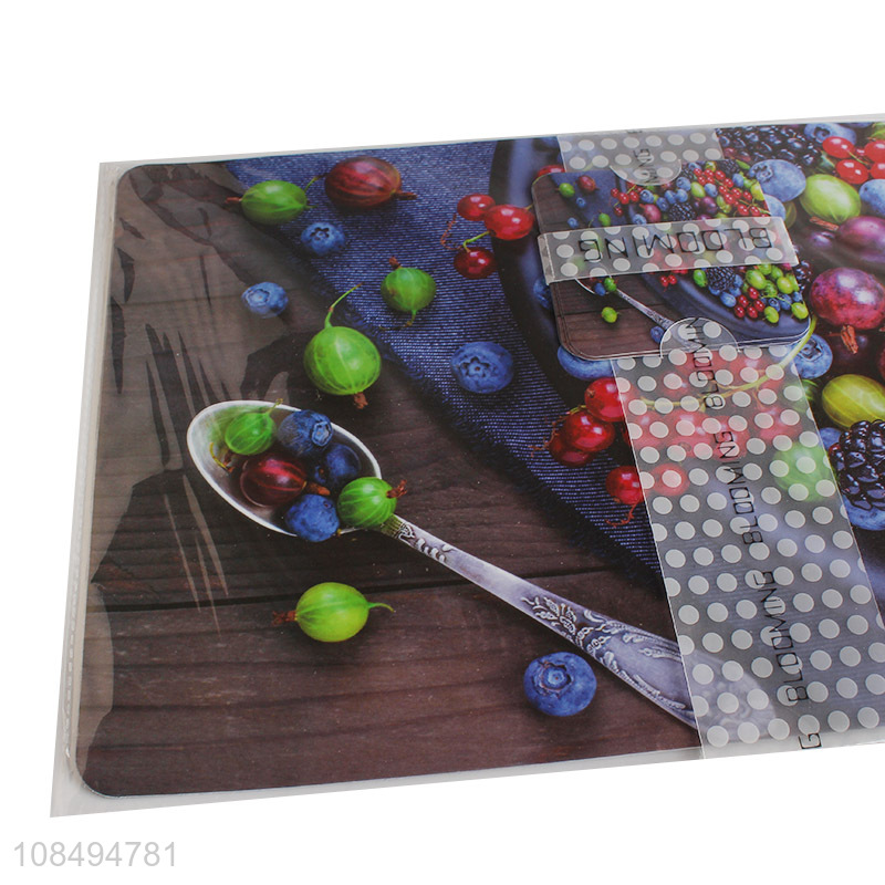 Customized heat resistant wipeable non-slip 6 placemats and 6 coasters set