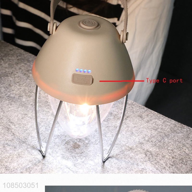 New design portable multifunctional camping lamp rechargeable usb charging emergency light