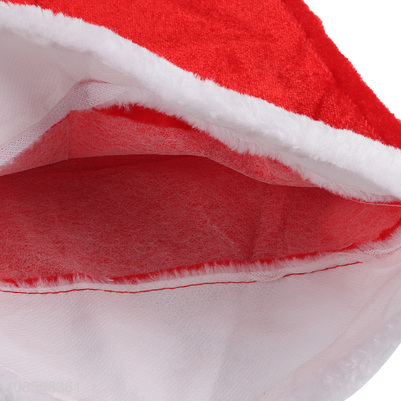 Wholesale unisex fluffy plush Christmas hat Santa hat