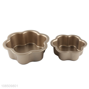 Hot selling carbon steel flower cake baking pan with removable bottom