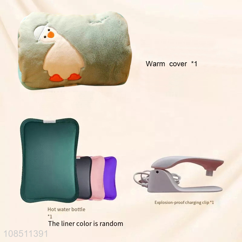 Wholesale cute electric hot water bag with detachable washable cover
