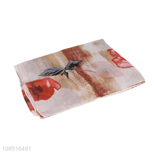 Wholesale floral print thin long polyester <em>scarf</em> shawl for summer