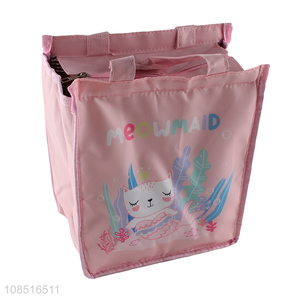 New arrival pink printed waterproof outdoor thermal lunch bag