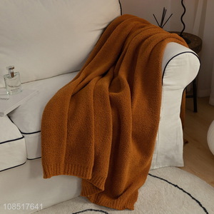Factory supply thick fluffy microfiber blanket warm throw blanket