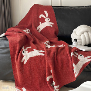 High quality cartoon rabbit throw blanket thick warm nap blanket