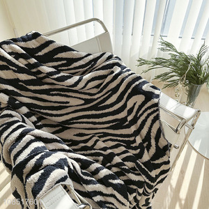 Wholesale zebra grain throw blanket comfy microfiber blanket