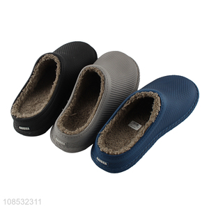 Good price EVA upper fleece lined slippers indoor slippers for men