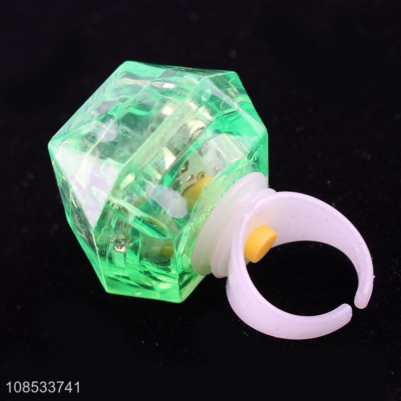 Wholesale ligth up ring toy led glowing diamond ring party favors