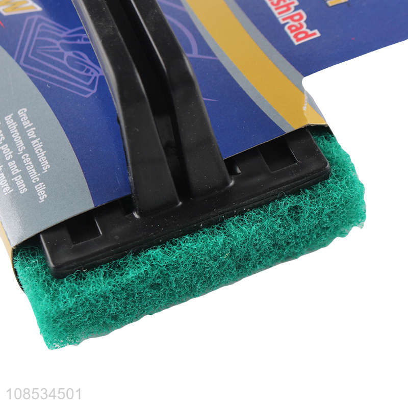 Good selling kitchen supplies handheld scouring pad with handle
