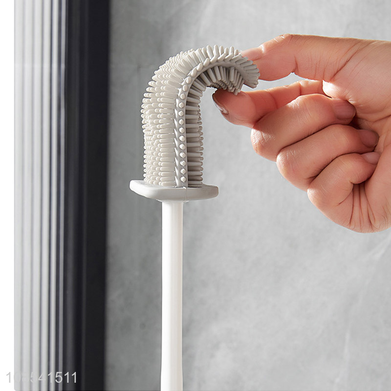 Factory price wall-mounted silicone toilet brush for bathroom
