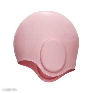 Wholesale ergonomic design waterproof silicone swimming cap for adults