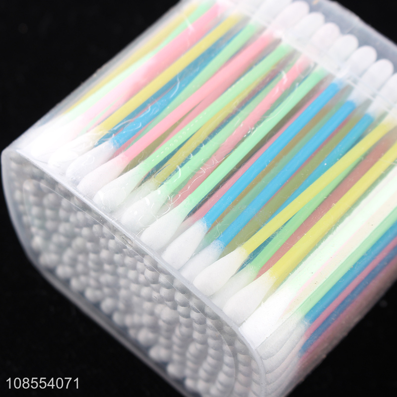 Wholesale 200pcs disposable plastic stick cotton swabs for ears